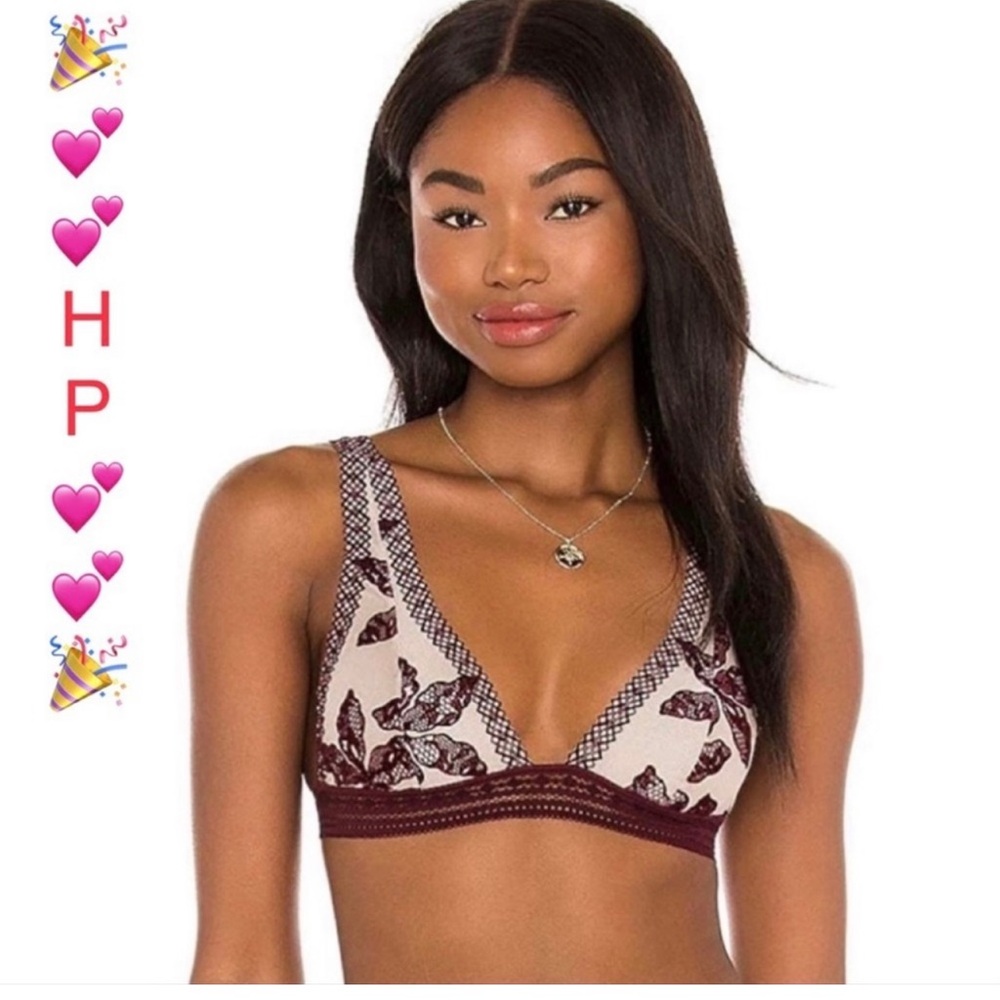 HP 🆕 NWT Free People Burgundy Color Alia Bralette size XS